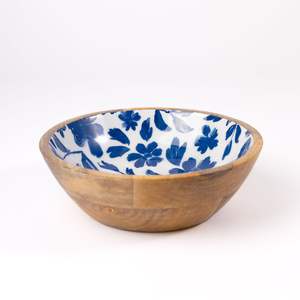 Bol rond classique en bois avec motif émaillé offrant une finition durable pour une présentation moderne en cuisine - Product Image 5