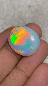 Opale naturelle, pierre précieuse en vrac, taille ovale, polie, avec jeu de couleurs et effet de feu, pour la fabrication de bijoux - Product Image 2