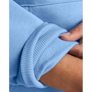 Sudadera con Capucha Azul Claro para Mujer, Color Sólido, Manga Larga, Tejido de Punto, Corte Regular, Transpirable, con Logotipo Frontal, para Invierno - Product Image 5