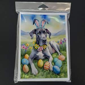 Great Dane Whimsical A7 Size <b>5x7</b> Blank Note Cards Pack of 8 Easter Egg Hunt Greeting Cards with <b>Envelopes</b> - Product Image 3