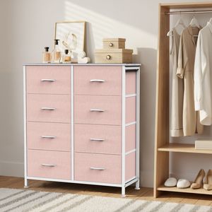 8-Drawer Tall Dresser for Bedroom Fabric Dresser with Sturdy Steel <b>Frame</b> and Wood Top Dresser and Chest of Drawers - Product Image 1