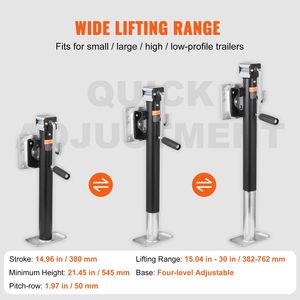 "2500 lb Capacité Boulonné Remorque Langue Jack Stand avec Poignée pour RV Cheval Utilitaire Yacht Remorques" - Product Image 5