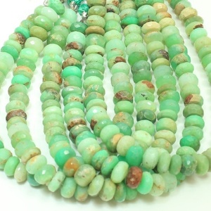 Chrysoprase Rondelle Shape, cuentas de piedras preciosas sueltas lisas, fabricación de joyas, collar, pulsera, precio al por mayor por hebra, calidad natural - Product Image 1