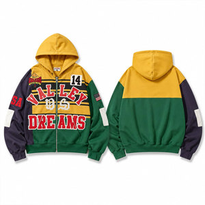 เสื้อฮู้ดซิป Valley Dreams รุ่น Color Blocking ทรงปกติสำหรับผู้ชาย เสื้อสเวตเชิ้ตมีฮู้ดสำหรับฤดูใบไม้ร่วง สวมใส่สบายๆ แจ็คเก็ตผ้าฟลีซ - Product Image 1