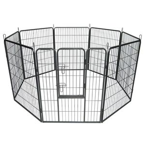 Recinto per Cani in Metallo Resistente da 40 Pollici, Recinzione per Esercizio a 8 Pannelli Hammigrid, Box per Animali Domestici e Cancello in Argento - Product Image 1