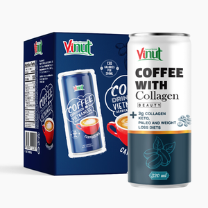 Bebida de Café Helado Robusta Vietnamita en Lata de Aluminio de 250 ml (8.4 oz) VINUT Puro Natural 10 Brix para Importadores Mayoristas - Product Image 1