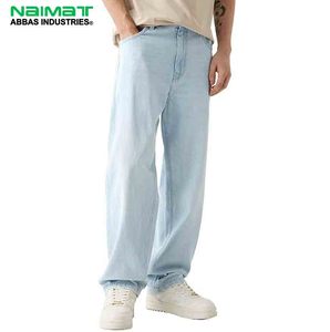 Pantalon en jean délavé coupe ample, style vintage, bleu glace, baggy, streetwear, vente en gros - Product Image 5