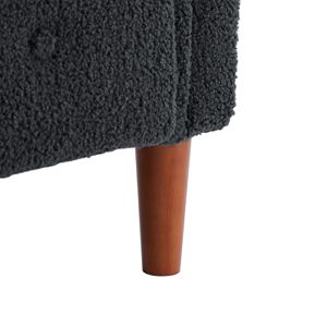 Pouf Rettangolare Multifunzionale in Velluto Teddy Grigio, Pratico Contenitore con Spazio di Archiviazione - Product Image 3