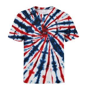 Wholesale New Trends Men's Casual Tie <b>Dye</b> O Neck Short Sleeve Multi Color Rainbow Breathable Eco-Friendly Regular Fit Shirt - Product Image 6
