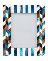 Multi colour zigzag bone inlay