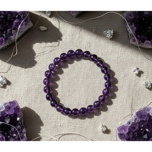 Handcrafted Amethyst Calm CHIPS <b>Bracelet</b> Natural Quartz <b>Beaded</b> <b>Bracelet</b> Healing Crystal <b>Bracelet</b> From India for Gift - Product Image 1