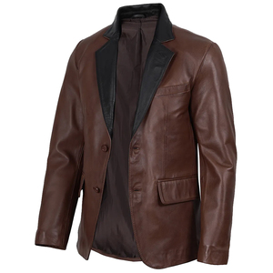 Chaqueta de Motocicleta 5KINGZ SPORTS de Cuero Genuino, Resistente al Viento, para Invierno, con Cuello Camisero, Color Negro Intenso, Estilo Urbano - Product Image 3