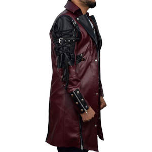 Chaqueta de Cuero Estilo Steampunk de Dos Tonos, Chaqueta Gótica con Cierre de Cremallera, Cuero Sintético con Bolsillos Interiores, Hecha a Mano Personalizada - Product Image 3