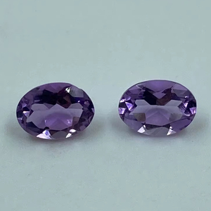 Pierre précieuse améthyste naturelle, pierre en vrac, 1,37 carat, 5x7MM, forme ovale, 2 pièces pour la fabrication de bijoux - Product Image 1