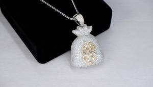 Colgante de Diamante de Corte Redondo VVS1 Moissanite Smoker's Club, Estilo Hip Hop, Plata 925, Joyería Fina, Colgantes y Dijes - Product Image 2