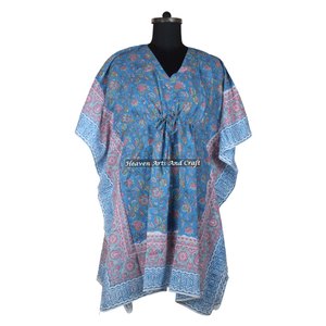 Robe de soirée africaine pour femmes, robes ethniques, robes courtes kaftan pour femmes KFCS147, meilleure fabrication de robes pour femmes avec impression à la main - Product Image 4