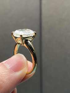 <b>Cushion</b> Cut Lab Grown Diamond Engagement <b>Ring</b> 18K Gold Plated Silver Solitaire <b>Wedding</b> Anniversary Jewelry - Product Image 2