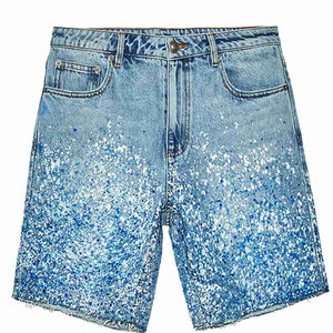 Pantalones Cortos de Mezclilla Lavada para Hombre, Estilo Retro Casual para Exteriores, Tela Ligera y Suave - Product Image 1