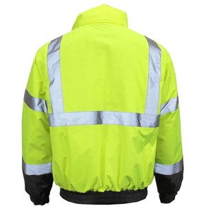 ZOHSUB POWER INDUSTRY ANSI/EN ISO Class 1 Waterproof <b>Worker</b> Safety Windbreaker <b>Jacket</b> Removable Reflective Strips LED Flash - Product Image 2