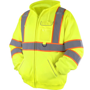 Veste de travail haute visibilité, veste réfléchissante, vêtements de sécurité, veste zippée, sweat-shirt pour travaux par temps froid, veste de chantier - Product Image 4