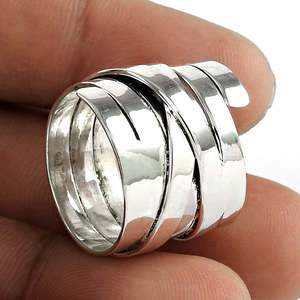 Delicate Twist Wrap Finger <b>Ring</b> For Women Multi-layered 925 Sterling Silver Bohemian Jewelry For Girls At Reasonable Price - Product Image 3