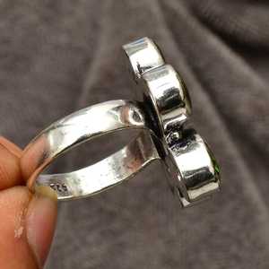 Anillo de Flor de Peridoto Hecho a Mano, Plata de Ley 925, Joyería con Piedra de Nacimiento, Gema Verde Natural, Anillo para Mujer, Regalo - Product Image 5
