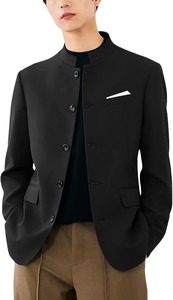 Veste traditionnelle allemande pour homme, style bavarois Janker, col montant, fermeture à boutons décoratifs, tenue formelle alpine pour occasions spéciales - Product Image 2