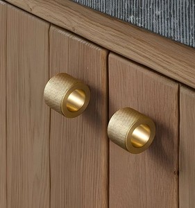 Modern Brushed Solid Brass Drop Shape Cabinet Knobs Kitichen Hardware Satin Gold Finished Drawer Dresser High Quality Customized - Product Image 5
