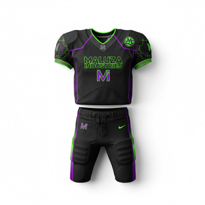 Cheap Wholesale American Football Uniform Custom Design Sublimated Teamwear High Elastic Spandex Side Panels Jersey Set - Product Image 1