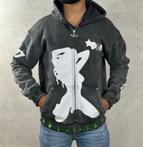 Custom Blank Vintage Distressed <b>Pullover</b> <b>Mens</b> Acid Washed Paint Splatter Sunfaded Winter Fleece Streetwear Hoodie - Product Image 3