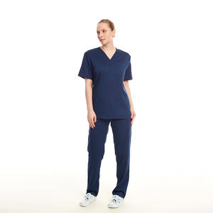 Ensembles d'uniformes médicaux en gros unisexes pour médecins et infirmières, tenues de travail, t-shirt à col en V et pantalon, ensembles deux pièces - Product Image 4