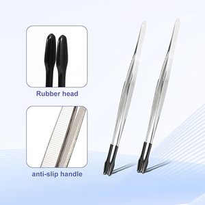 Ergonomic Design Stamp Tweezer Flat Tip Stainless Steel <b>Precision</b> <b>Tool</b> for Philately Jewelry Craft Work and Laboratory Handling - Product Image 4
