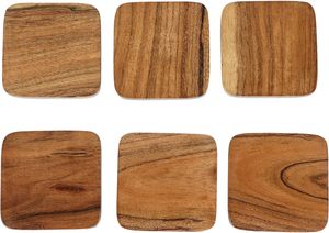 Sous-verres ronds en bois massif de qualité supérieure, écologiques, design champêtre, pour tasses à café et thé et protection de table - Product Image 2