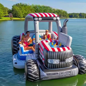 Flotador Inflable Gigante con Forma de Tractor para Fiestas, para 6 Personas, con Enfriador y Barra Integrados - Product Image 2