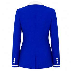 Blazer personnalisé de la sororité Zeta Phi Beta, logo brodé bleu et blanc, doublure en polyester avec logo imprimé répété pour femme - Product Image 3