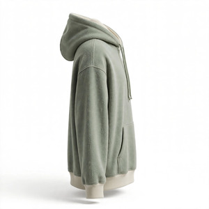 Sudadera con Capucha para Hombre, Ecológica, 100% Algodón, Verde Sólido, 300g, Corte Regular, Bolsillo Canguro, Mangas Largas - Product Image 2