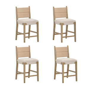 Asiento tapizado Seagrass Counter Taburete con respaldo Taburetes de bar - Product Image 1