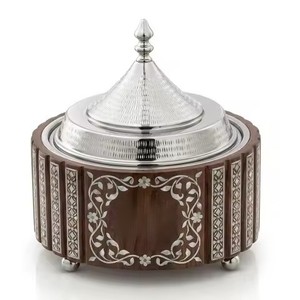 Olla caliente para alimentos árabes, la más popular, con textura de madera, incrustaciones de perlas y diseño de flecha, para catering de bodas - Product Image 3