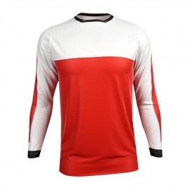 Maillot de motocross unisexe imprimé noir, rouge et gris, à séchage rapide, haute visibilité, polyester/nylon, manches longues, pour adultes - Product Image 4