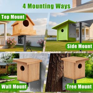 Adjustable Heavy-Duty Iron Bird Feeder <b>Pole</b> Stand Multiple <b>Hooks</b> with Squirrel Proof Baffle Bird Suppliesfeeding Station - Product Image 6