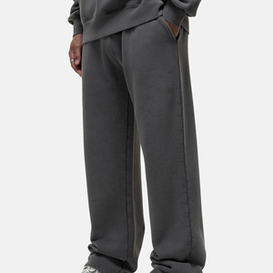 Pantalones Deportivos de Algodón Gris Oscuro para Hombre, Cintura Elástica, Corte Holgado Informal, Pierna Recta, con Bolsillos Laterales, para Otoño - Product Image 6