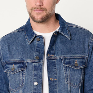 Custom <b>Men</b> <b>Denim</b> <b>Jacket</b> Stylish Winter Outerwear Breathable Eco-Friendly Solid Color Cotton/Polyester Casual Wear OEM Wholesale - Product Image 6
