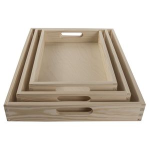 Handmade Wooden Accent Tray <b>Rectangular</b> Wooden Serving Tray Solid Wood Handmade Minimalist Design Polished Finish Dishes Plates - Product Image 5