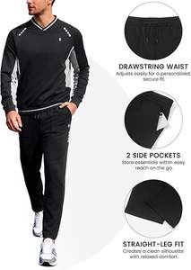 Conjunto deportivo para hombre con cuello en V y pantalones de chándal - Product Image 5