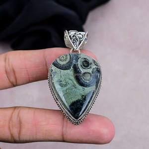 Colgante de Plata de Ley 925 Galaxy Jasper colgante de piedras preciosas joyería hecha a mano Kambaba Jasper joyería regalo para ella - Product Image 6