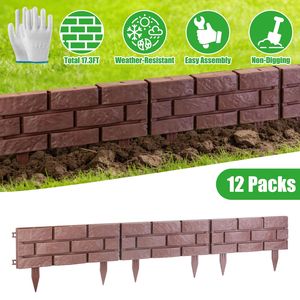 12 Pezzi Bordura da Giardino Effetto Pietra in PP Resistente alle Intemperie, Recinzione Flessibile per Paesaggistica, Bordo Decorativo per Prato, Vialetti e Aiuole - Product Image 1