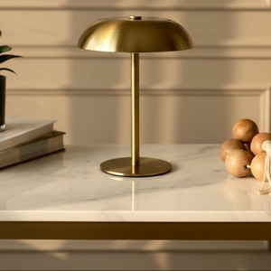 Modern Luxury Gold <b>LED</b> Cordless <b>Table</b> Lamp Rechargeable Mushroom Metal Desk Light Portable Touch Dimmable <b>Bedside</b> Decor Lamp - Product Image 4