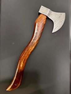 Hache à dos plat en acier à haute teneur en carbone de qualité industrielle, fabriquée à la main par Steel Craft International, manche en bois de 18 pouces, 1,5 kg, garantie 1 an - Product Image 4