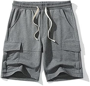 Nouvel article tendance : Short cargo décontracté et ample pour homme, 100 % coton, respirant et écologique - Product Image 4