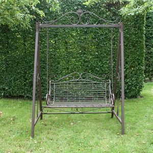 Durable Steel <b>Metal</b> Swing <b>Bench</b> <b>for</b> Backyard <b>Garden</b> Patio Seating with Attractive Contemporary Furniture Design - Product Image 6
